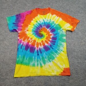 Artist Union Shirt Mens Medium Rainbow Tie Dye Spiral Short‎ Sleeve Crewneck
